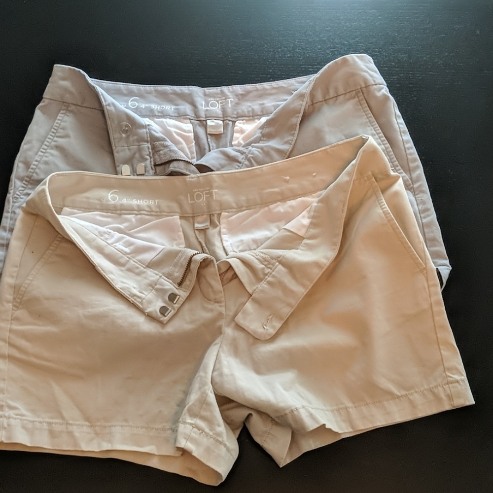Loft shorts size 6 khaki and gray